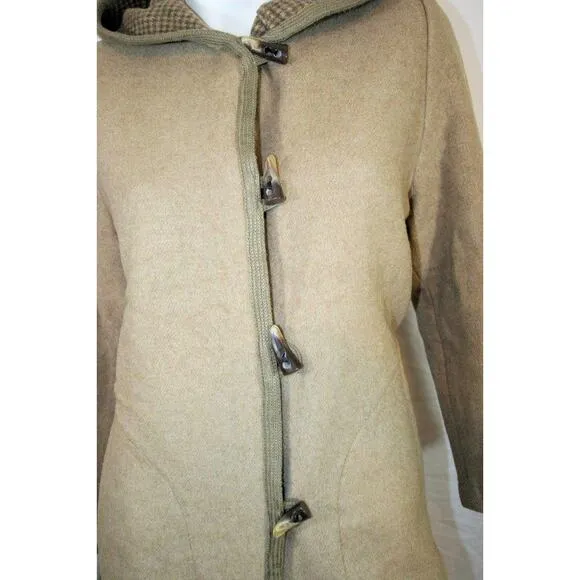 Vtg 60s 70s Betty Barclay Camel Wool Toggle Coat S