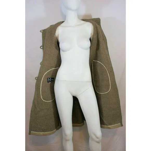 Vtg 60s 70s Betty Barclay Camel Wool Toggle Coat S