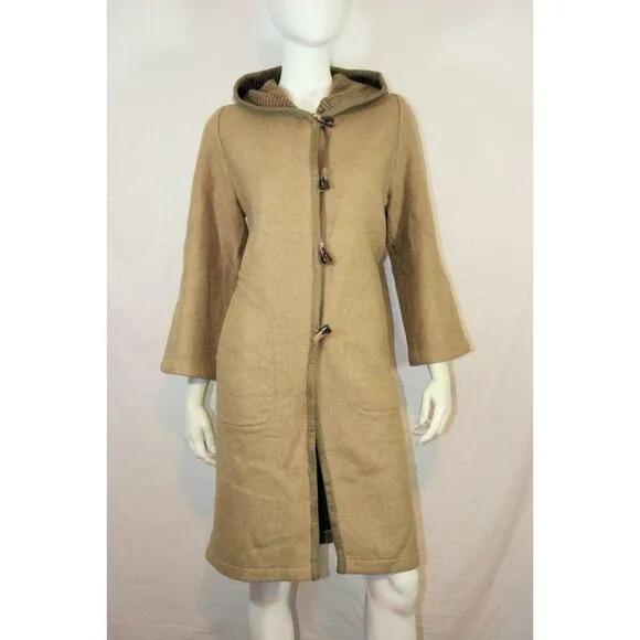 Vtg 60s 70s Betty Barclay Camel Wool Toggle Coat S