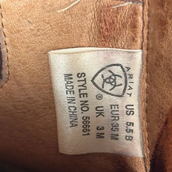 VTG Ariat Womens Sz 5.5B lace up paddock boots Cowgirl Western Bohemian