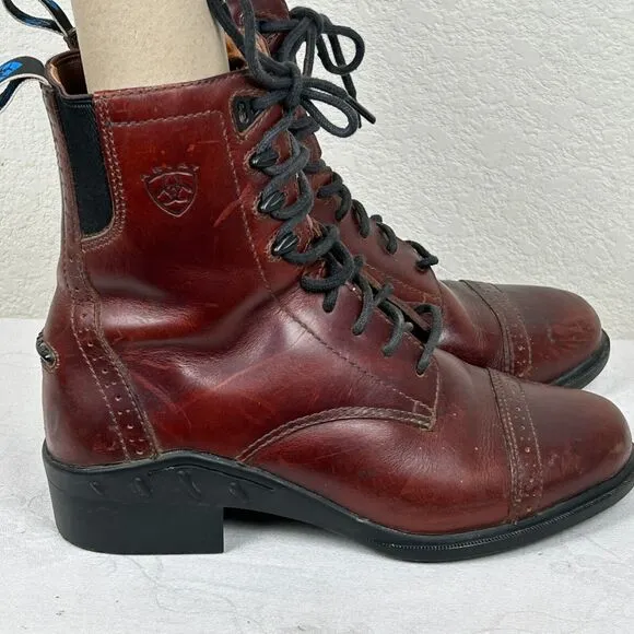 VTG Ariat Womens Sz 5.5B lace up paddock boots Cowgirl Western Bohemian
