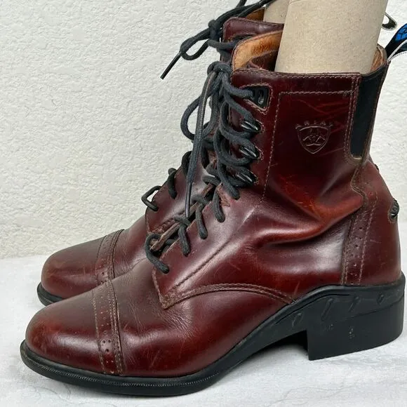 VTG Ariat Womens Sz 5.5B lace up paddock boots Cowgirl Western Bohemian