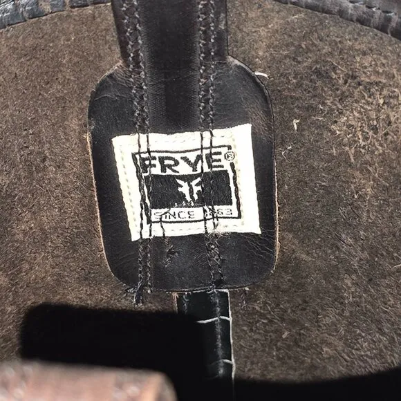 VTG FRYE 87350 Motorcycle Biker Harness Boots Biltrite Dk Brown Sz 11 M Made USA