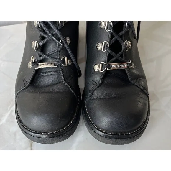 Vtg Harley Davidson 81110 Leather Ankle Strap Moto Boot Women sz  8