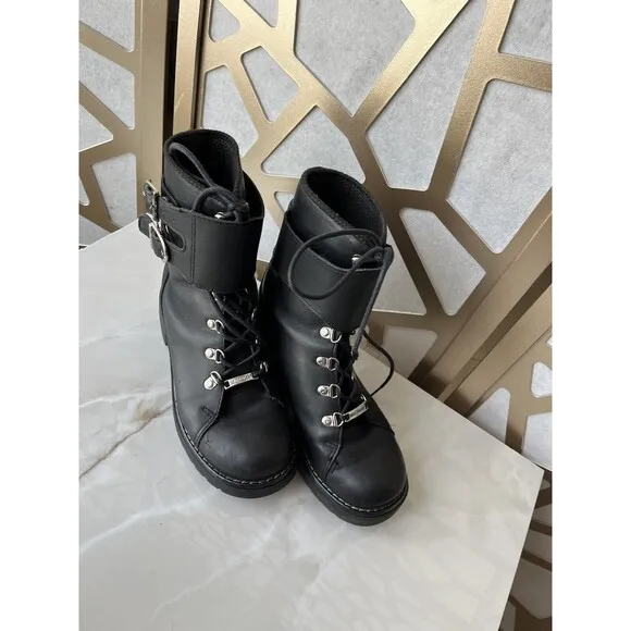 Vtg Harley Davidson 81110 Leather Ankle Strap Moto Boot Women sz  8