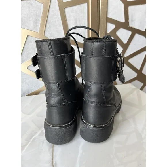 Vtg Harley Davidson 81110 Leather Ankle Strap Moto Boot Women sz  8