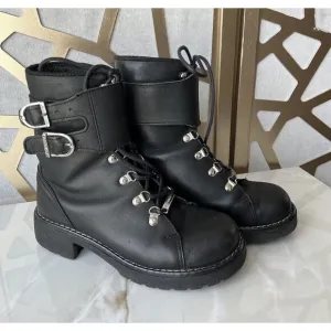 Vtg Harley Davidson 81110 Leather Ankle Strap Moto Boot Women sz  8
