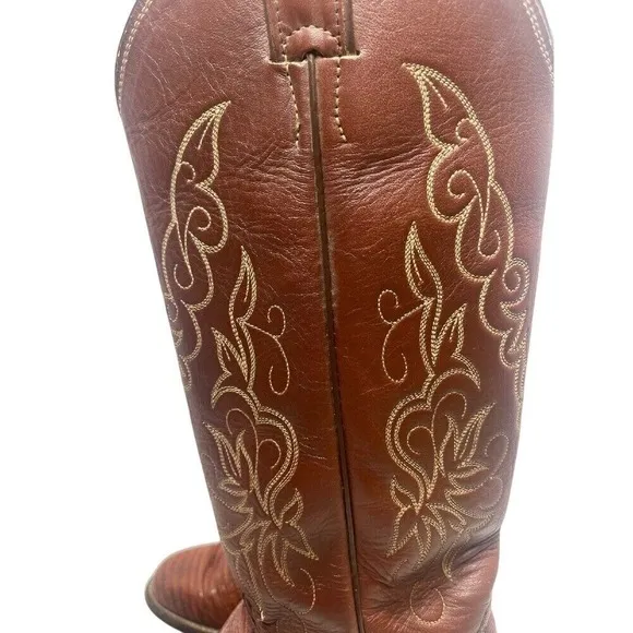 VTG Men's Justin Boots Iguana‎ Lizard Leather Riding Western Cowboy 6B