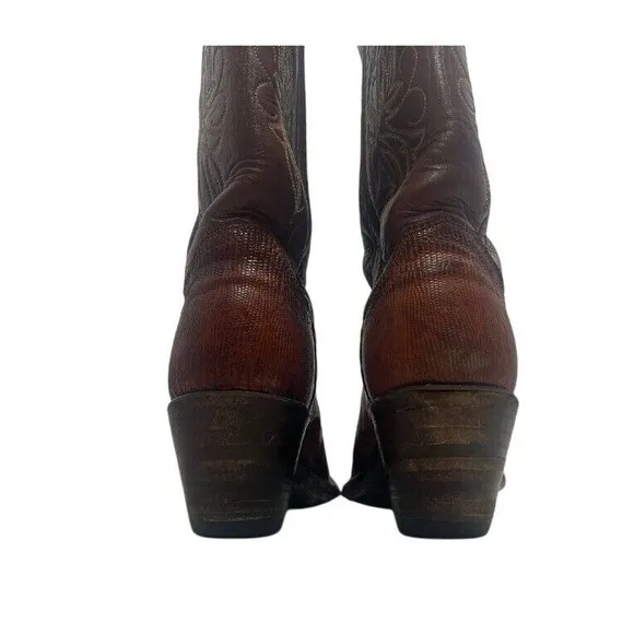 VTG Men's Justin Boots Iguana‎ Lizard Leather Riding Western Cowboy 6B