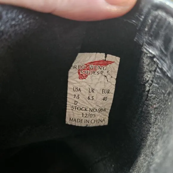 VTG Red Wing 968 MOTORCYCLE Boots Mens US 7.5 D UK 6.5 2005