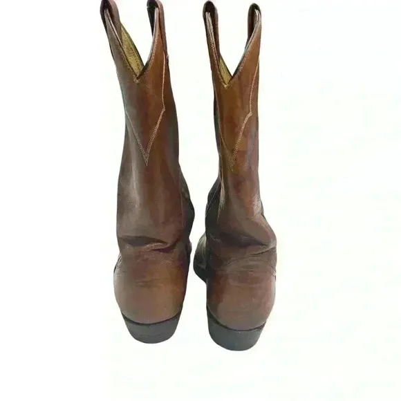VTG TONY LAMA #5084 Leather Cowboy Western Boots Cognac Marble Brown  10 - B