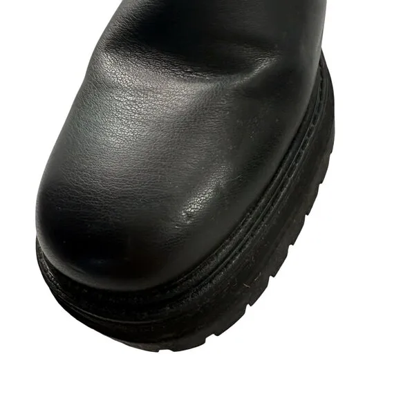 Vtg Y2K 90s Chunky Heel Boot Sz 9.5 Platform Retro Grunge Punk Bratz Goth Black