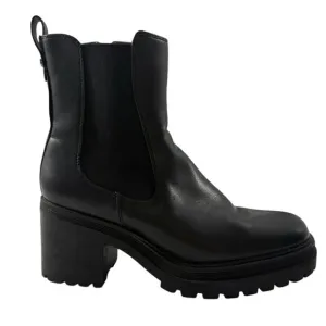 Vtg Y2K 90s Chunky Heel Boot Sz 9.5 Platform Retro Grunge Punk Bratz Goth Black