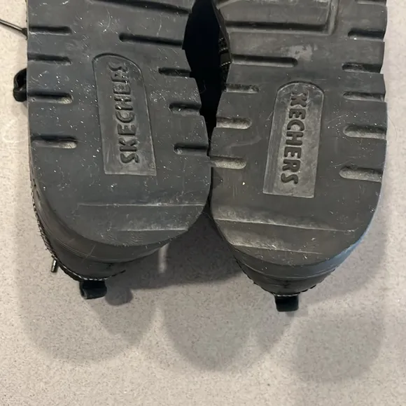 Vtg Y2K Sketchers Jammers Black Leather Platform, Size 8.5