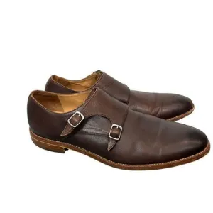 Warfield &amp; Grand Men’s Double Monk Buckle Oxford Dress Shoes Brown Leather 11.5