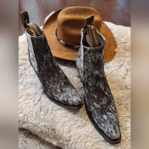 Western Horsag Genuine  Hide Ankle Bootie Boots