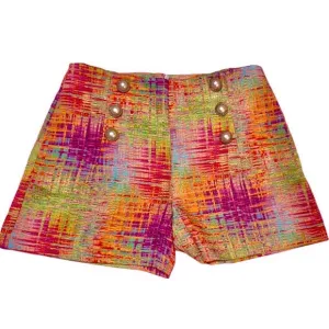 Whitney Eve Vintage high waist Multi-Color Dress Shorts Hot Pants Size 6 🧡🩷💜