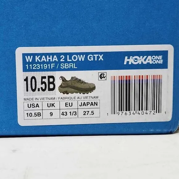 Women's 10.5 Hoka Kaha 2 Low GTX Gore Tex hiking sneakers Slate / Barley