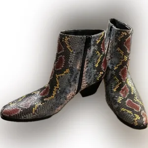 Women’s 9.5 M &quot;Spade&quot; Crocodile Printed Pointed Toe Ankle Boots Coconuts Matisse