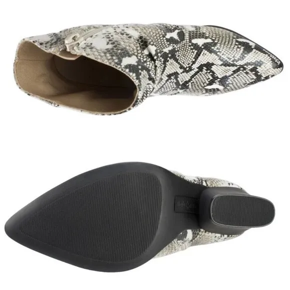 Women's Ankle Booties, Seven Dials Halsey Boots, SnakeSkin Silver, size 5.5M