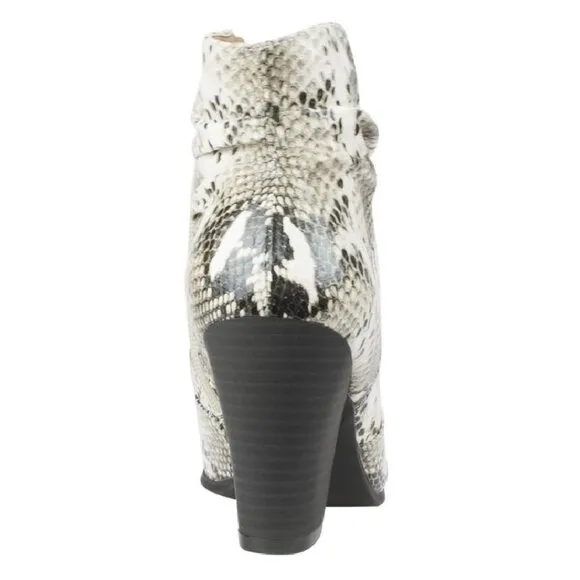Women's Ankle Booties, Seven Dials Halsey Boots, SnakeSkin Silver, size 5.5M