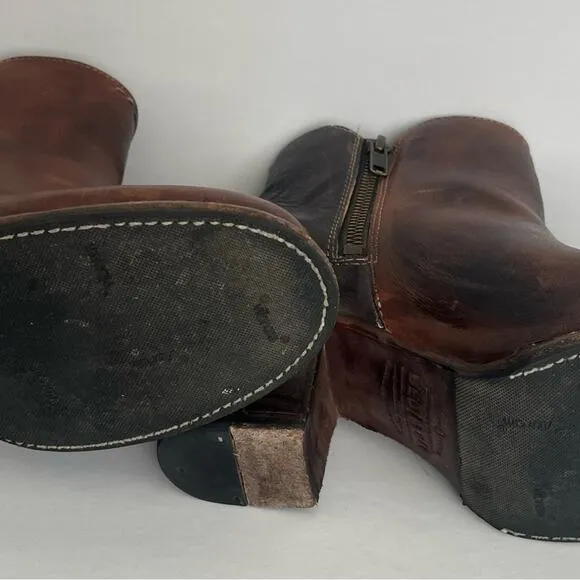 Women's Brown BedStu Cobbler Yell Ankle Boots Booties Size 8.5