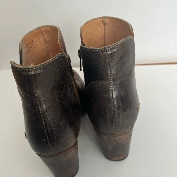 Women's Brown BedStu Cobbler Yell Ankle Boots Booties Size 8.5