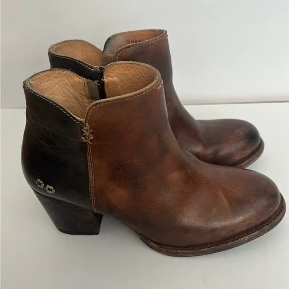 Women's Brown BedStu Cobbler Yell Ankle Boots Booties Size 8.5