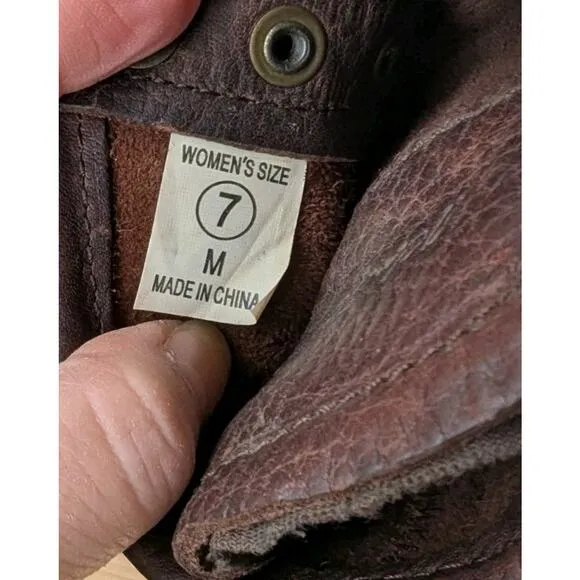 Women's Brown Leather Packer boots Size 7 Ad Tec 2173 New Riding Boots Western