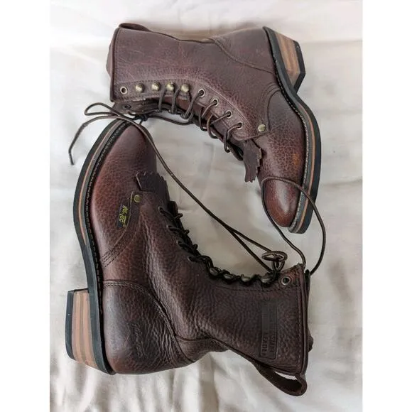 Women's Brown Leather Packer boots Size 7 Ad Tec 2173 New Riding Boots Western