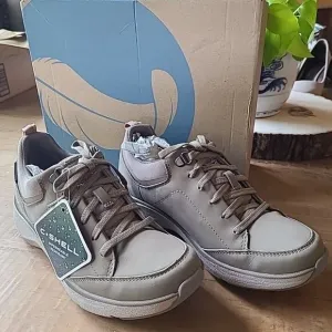 Womens Clarks CShell Waterproof LaceUp Leather Textile Shoes Wave 2.0 Sage Peach