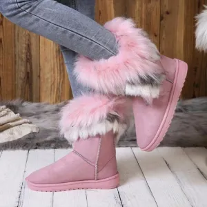 Women's Fashion Comfortable Faux Fur Lining Warm Non-Slip Easy Winter Snow Boots