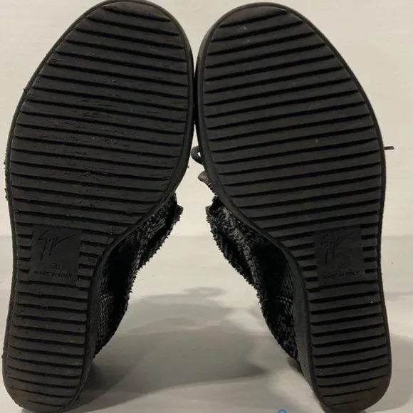 Women’s Giuseppe Zanotti Black Snakeskin Wedge Ankle Boots Size 36EU
