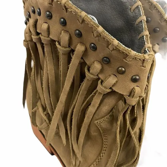 Womens Liberty Black Fringe leather western Boots