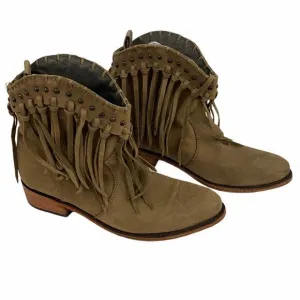 Womens Liberty Black Fringe leather western Boots