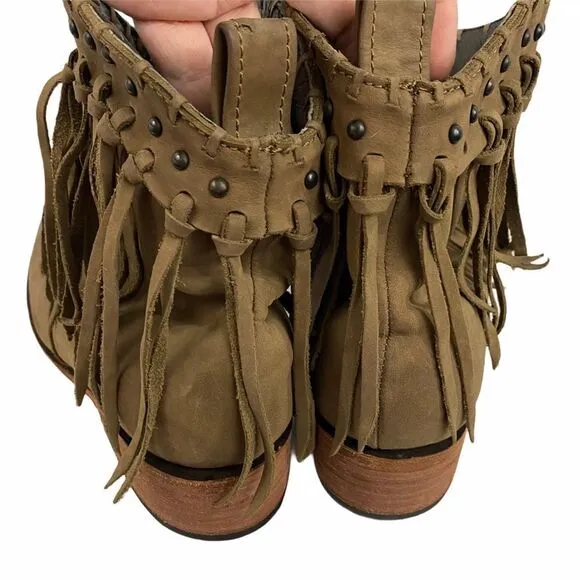 Womens Liberty Black Fringe leather western Boots