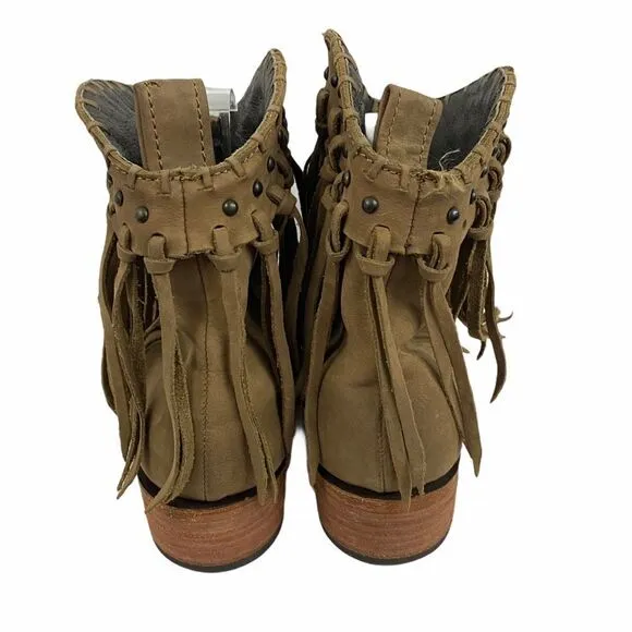 Womens Liberty Black Fringe leather western Boots