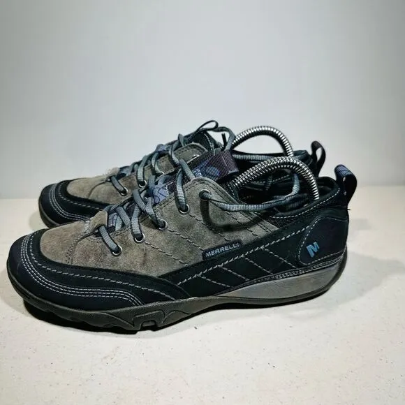 Womens Merrell Black Minosa J68166 Leather Lace Up Outdoor Hiking Shoes Size 7,5