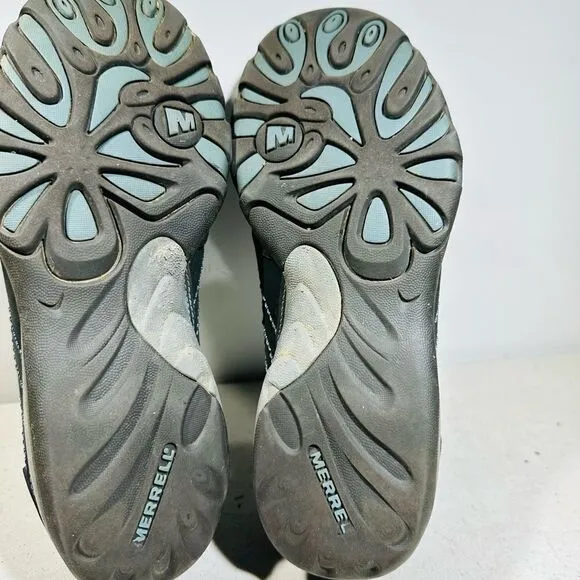 Womens Merrell Black Minosa J68166 Leather Lace Up Outdoor Hiking Shoes Size 7,5