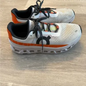 Women's On Running On Cloud Shoes - White and Pink/Orange barely worn.