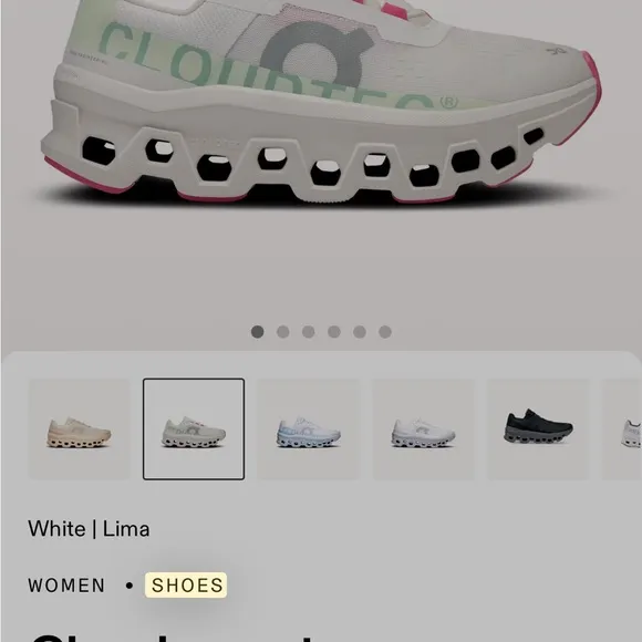 Women's On Running On Cloud Shoes - White and Pink/Orange barely worn.