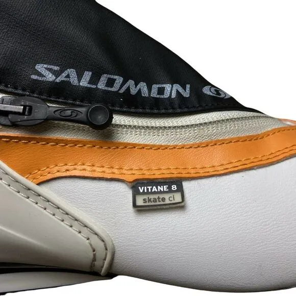 Womens Orange Salomon Vitane 8 CL Auto Fit Skate Ski Boots Size 6