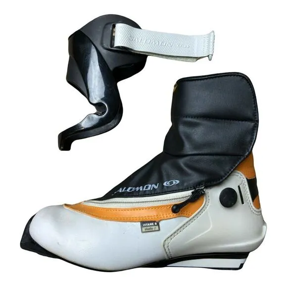Womens Orange Salomon Vitane 8 CL Auto Fit Skate Ski Boots Size 6