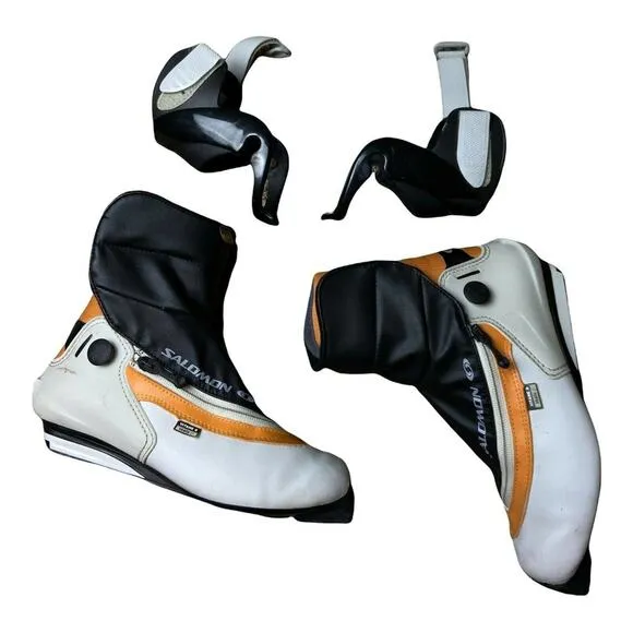 Womens Orange Salomon Vitane 8 CL Auto Fit Skate Ski Boots Size 6
