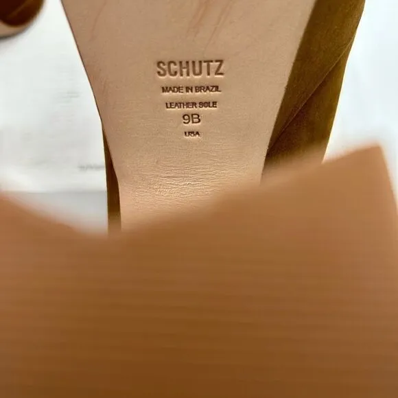 Women’s Schutz suede platform ankle boots, size 9 made in Brazil