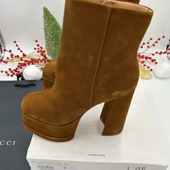 Women’s Schutz suede platform ankle boots, size 9 made in Brazil