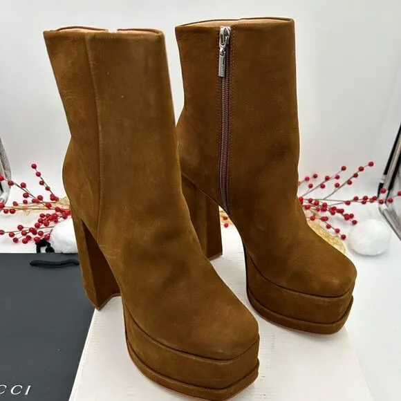 Women’s Schutz suede platform ankle boots, size 9 made in Brazil