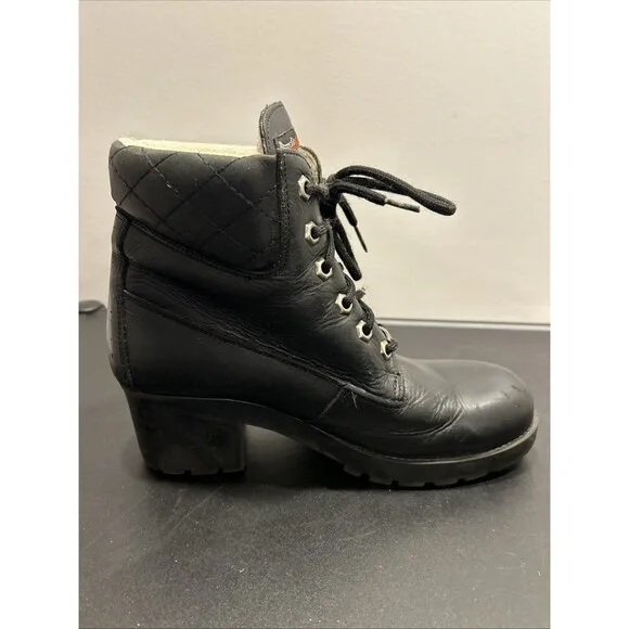 Womens Size 7.5 Harley-Davidson Motorcycle Boots Black Boots Leather 26890