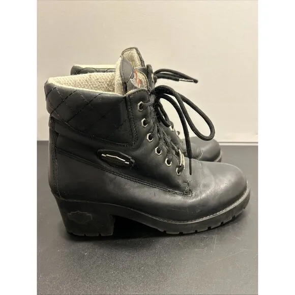 Womens Size 7.5 Harley-Davidson Motorcycle Boots Black Boots Leather 26890
