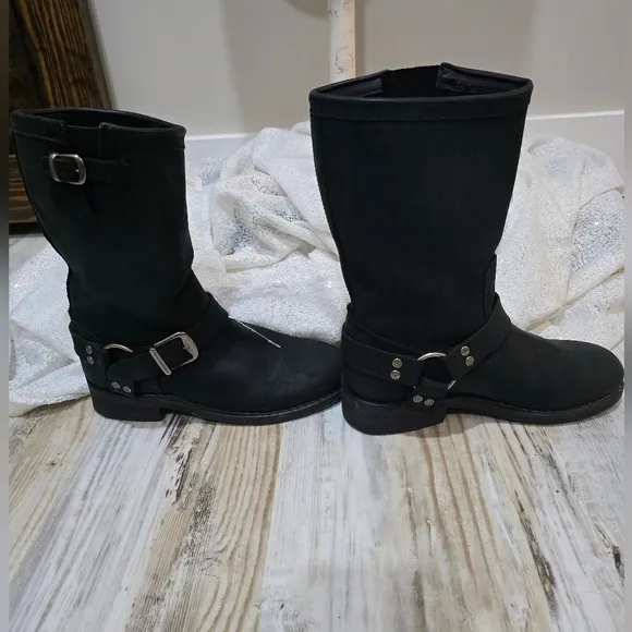 Womens Size 8 HARLEY DAVIDSON 85134 Motorcycle Harness Boots Black